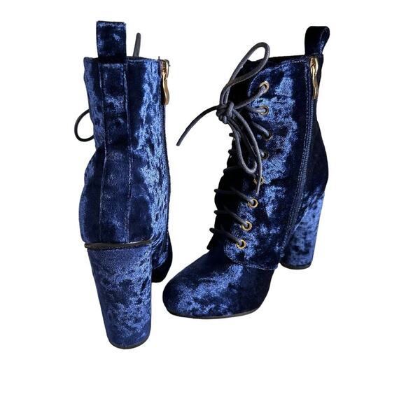 Catherine Malandrino Burnout Velvet Heel Bootie 6.5 Witchy Y2K Whimsigoth Vampy - Picture 11 of 13